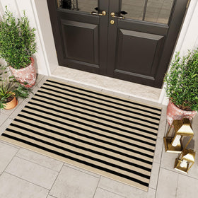 OJIA Durable outdoor rug adds comfort to patios and balconies.
