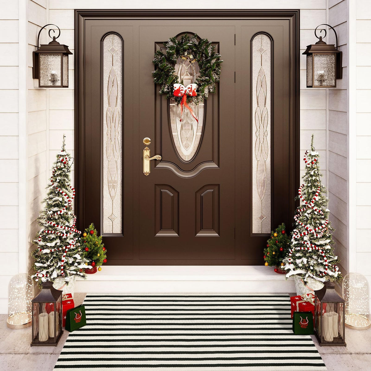OJIA welcome mat layering idea; enhances curb appeal.
