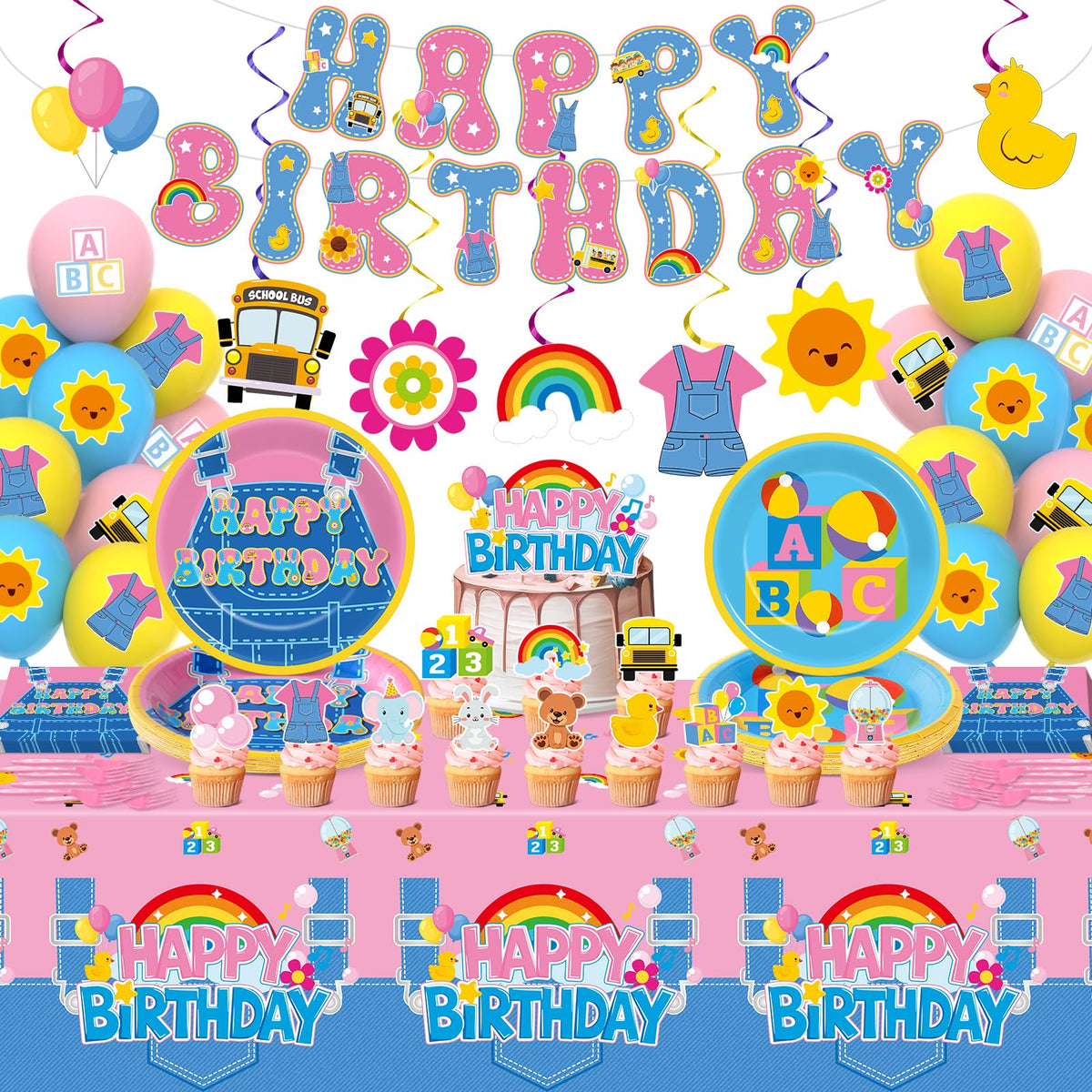 ojustbeok cartoon teacher banner brightens party ambience and photo moments.