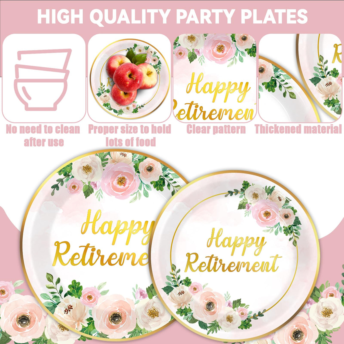 Ojustbeok pink floral retirement napkins for elegant table setting and quick cleanup