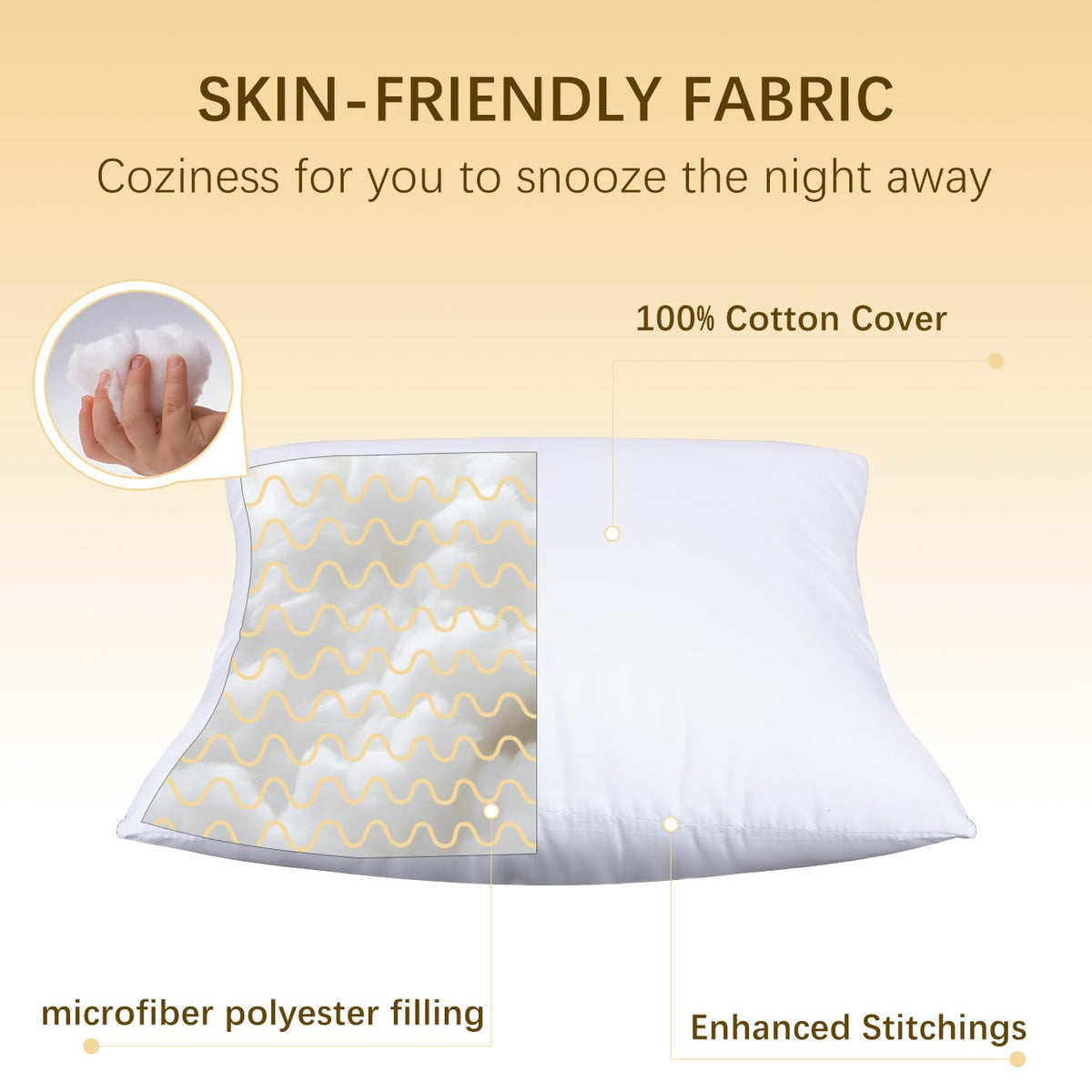 OKBA 100% cotton cover in white, breathable and soft to the touch