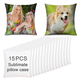 OKBA sublimation pillowcase 16x16 white satin close-up shows glossy surface for vibrant prints.