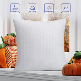 OKBA two-pack pillow inserts fit 20x20 or 21x21 covers