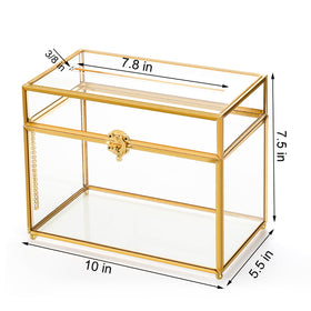 Okllen gold-rim glass card box adds vintage charm while protecting collected cards.