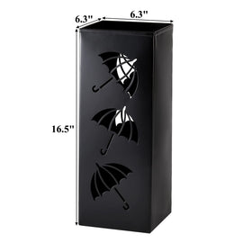 Okllen umbrella holder with black metal finish adds modern decor.