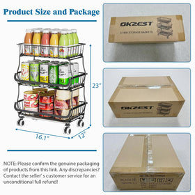 OKZEST durable alloy steel frame supports heavy pantry items