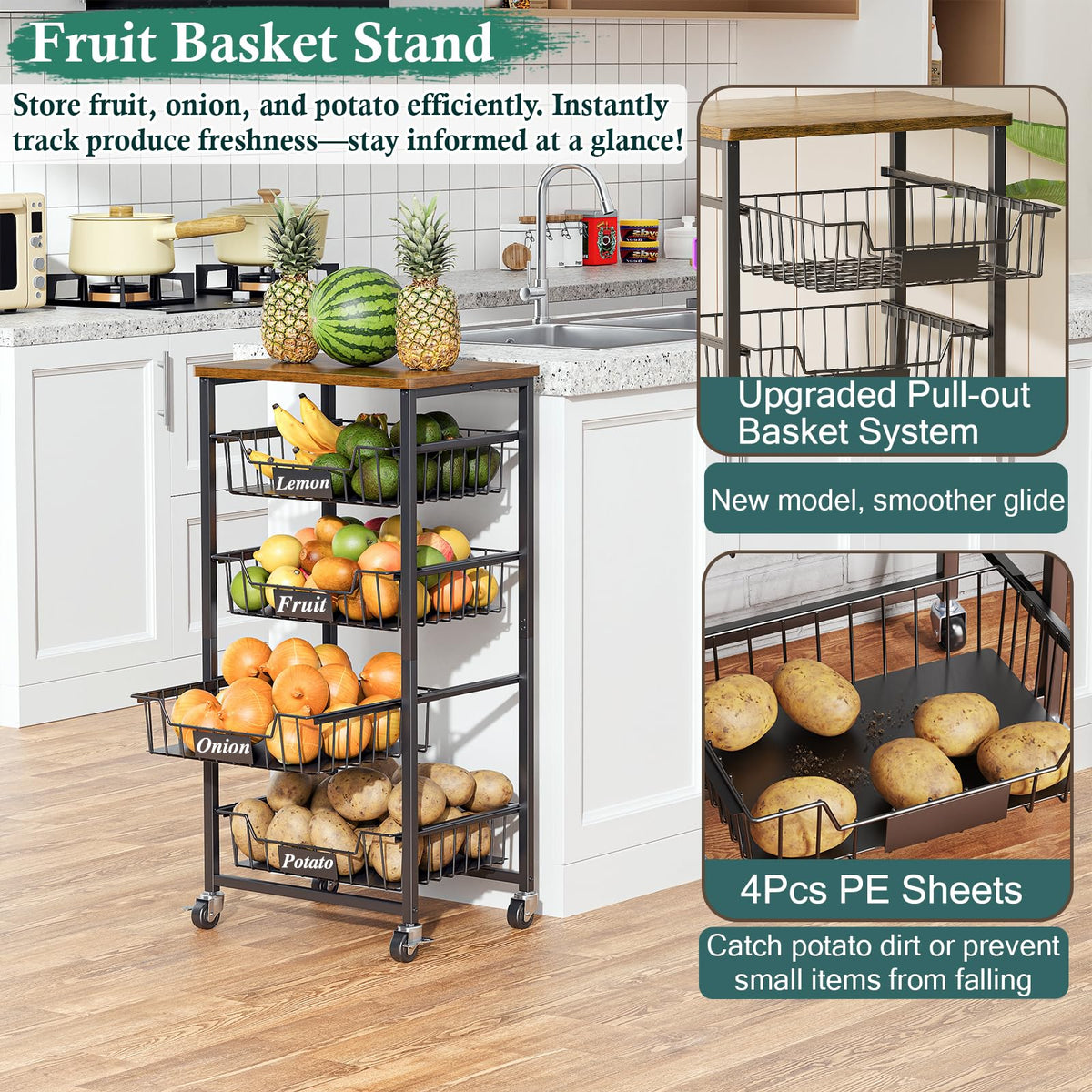 OKZEST 5-tier design maximizes counter space and storage.