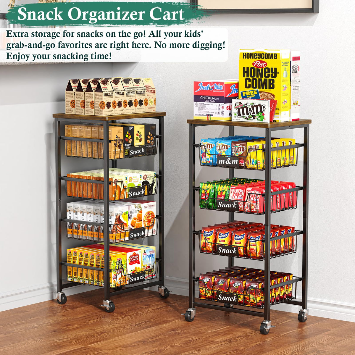 OKZEST kitchen cart on wheels for flexible kitchen layouts.