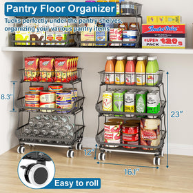 OKZEST stackable wire pantry baskets for clear visibility and efficient use of space