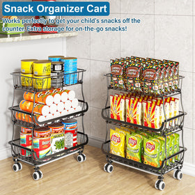 OKZEST wheeled pantry cart with lockable wheels stays stable during use