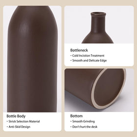 OLACHIKKO neutral vase set in gray matte finish complements contemporary desks.