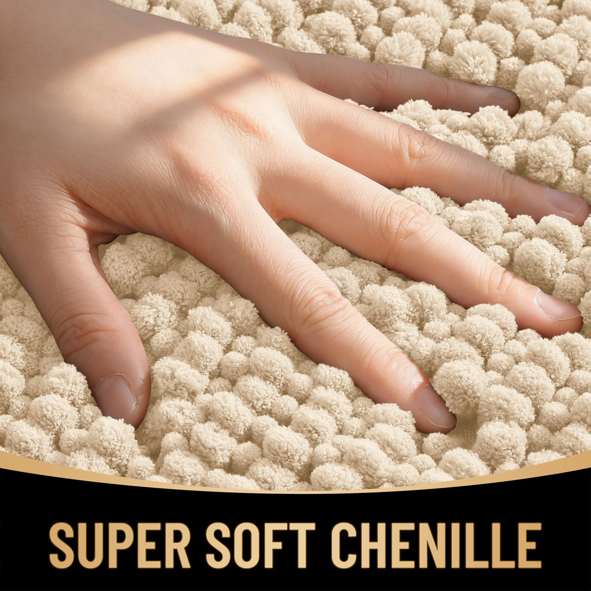 OLANLY absorbent bath mat with deep pile traps moisture after showers.