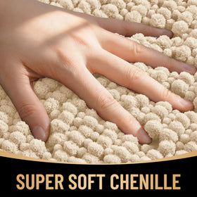 OLANLY absorbent bath mat with deep pile traps moisture after showers.