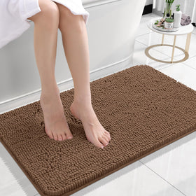 OLANLY Mocha absorbent bath mat for fast foot drying