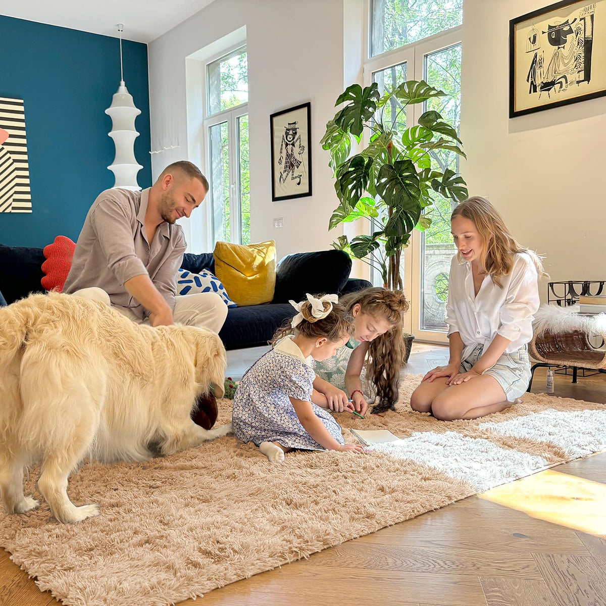 OLANLY area rug care-friendly with cold machine wash option