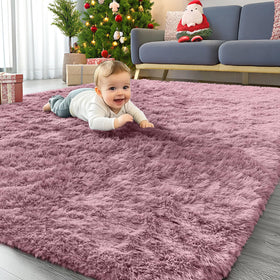 OLANLY area rug living room soft fluffy pile for cozy underfoot.