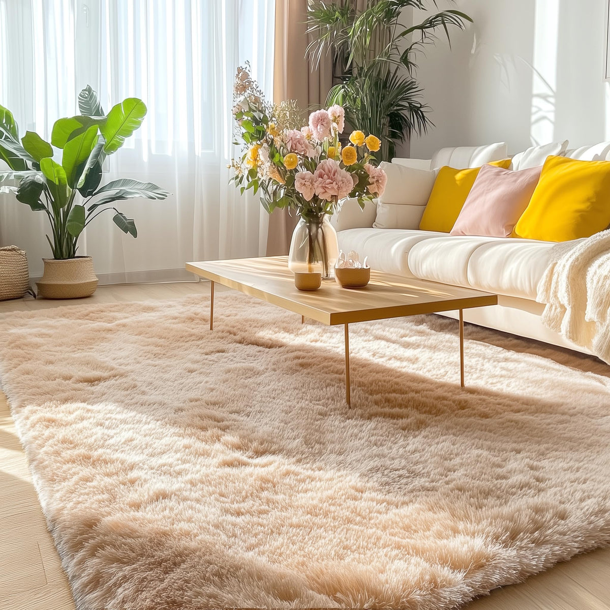 OLANLY area rug plush pile close-up for cozy bedrooms