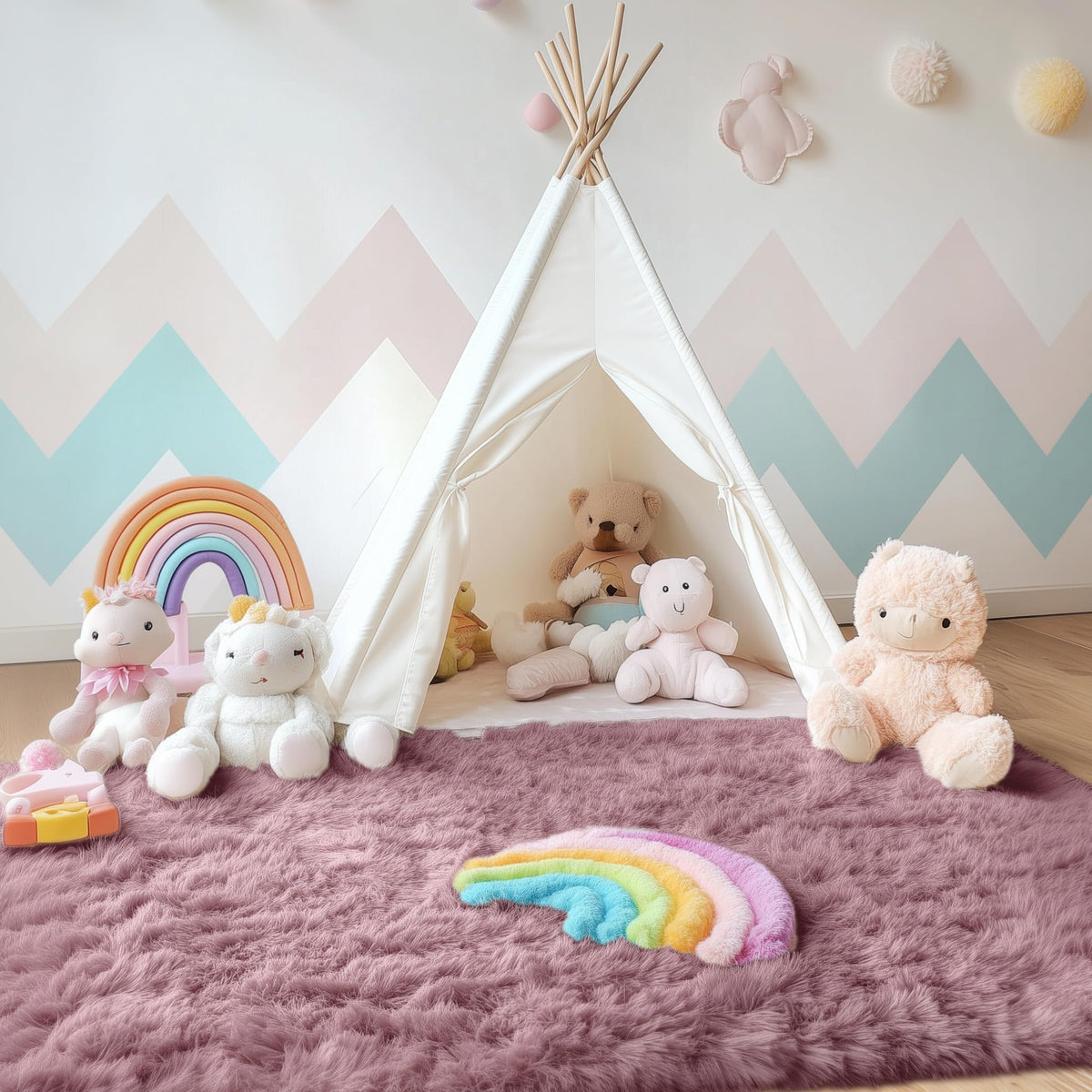 OLANLY area rug soft polyester material durable and easy care.