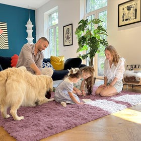 OLANLY area rug vacuum-compressed packaging for eco-friendly shipping.