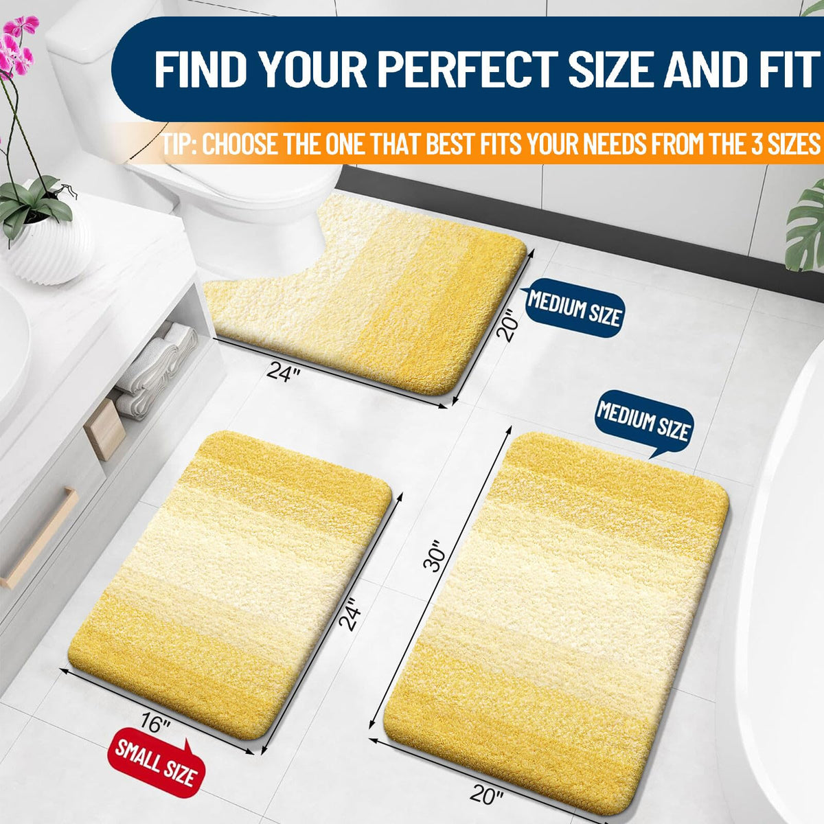 OLANLY bath mat demonstrates quick-dry absorbency to keep floors dry.