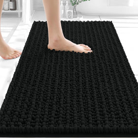 OLANLY bath mat with thick chenille for plush comfort beside the tub