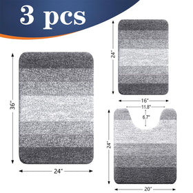 OLANLY grey bath mat 36x24 beside sink for soft warmth.
