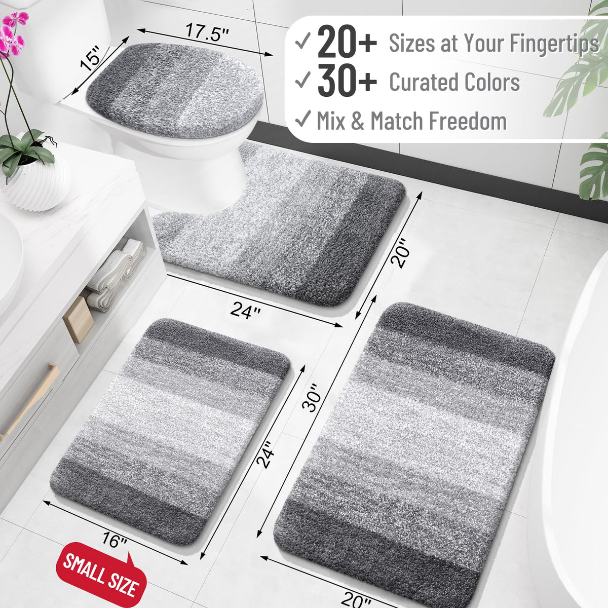 OLANLY bath mat ultra-absorbent microfiber dries quickly after shower.