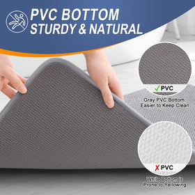 OLANLY gray quick-dry bath mat texture close-up