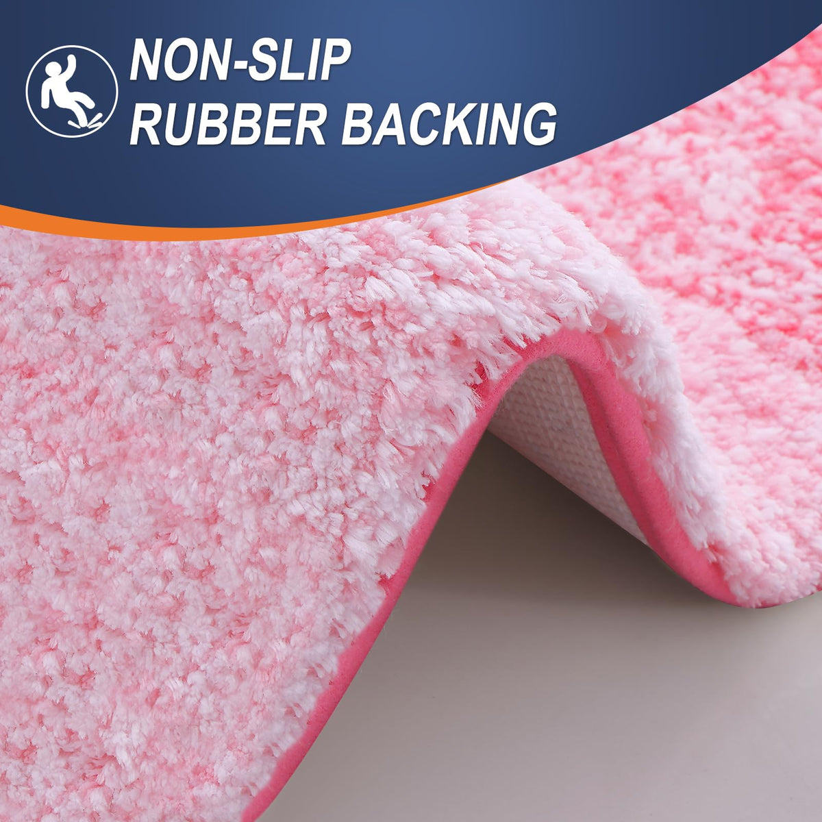 OLANLY bath mat-pink-color brightens the space with a soft inviting hue