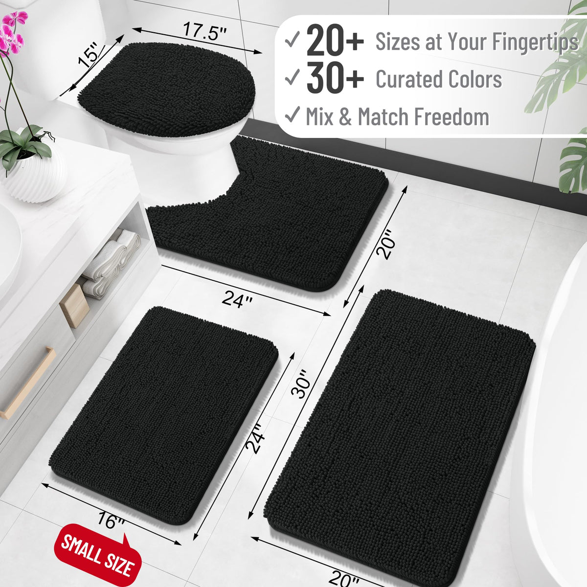 OLANLY soft chenille bath mat absorbs moisture and keeps floors dry