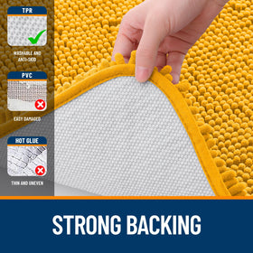 OLANLY golden yellow bath rug adds warm color to bathroom