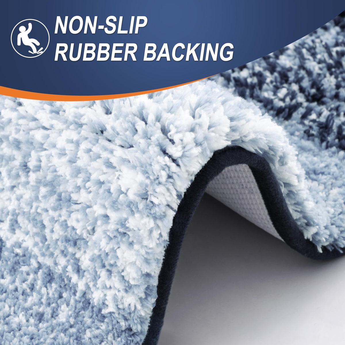 OLANLY bath rug being machine washed demonstrates easy care.