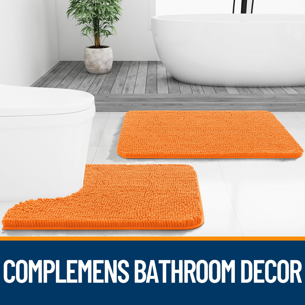 OLANLY 30x20 rug in bathroom interior underscores water absorption and soft texture.