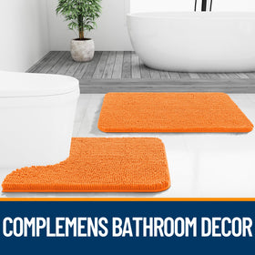 OLANLY 30x20 rug in bathroom interior underscores water absorption and soft texture.