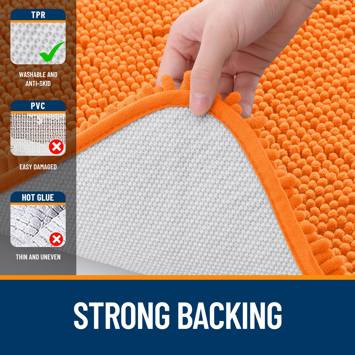 OLANLY rug by sink scene emphasizes warm, toe-friendly comfort during daily routines.