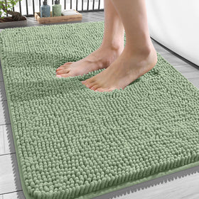 OLANLY bath rug in soft chenille pile offers cozy comfort after showers.