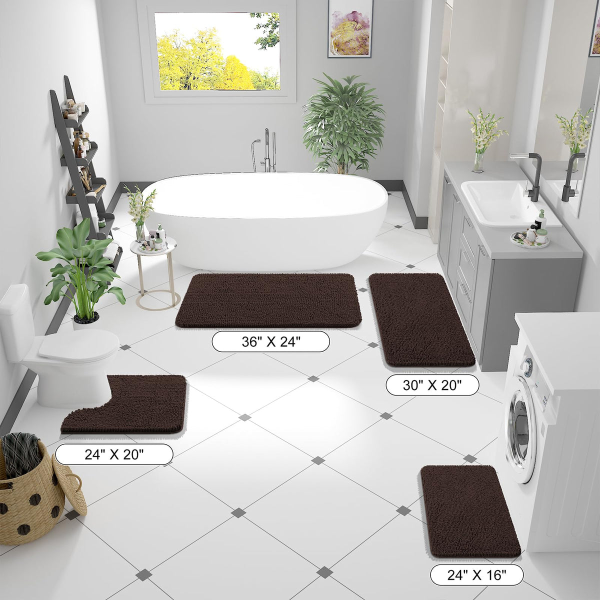 OLANLY bath rug with absorbent dense chenille soaks up water quickly.