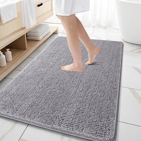 OLANLY bath rug chenille close-up showing ultra-soft comfort for feet