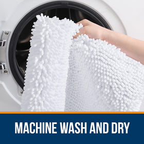 OLANLY bath rug 70x24 white color complements any bathroom with a clean look.