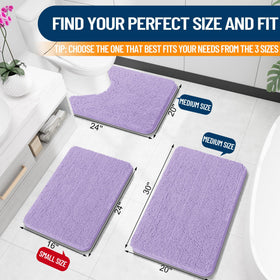 OLANLY lavender bath rug absorbent-chenille keeps floors dry after showers.