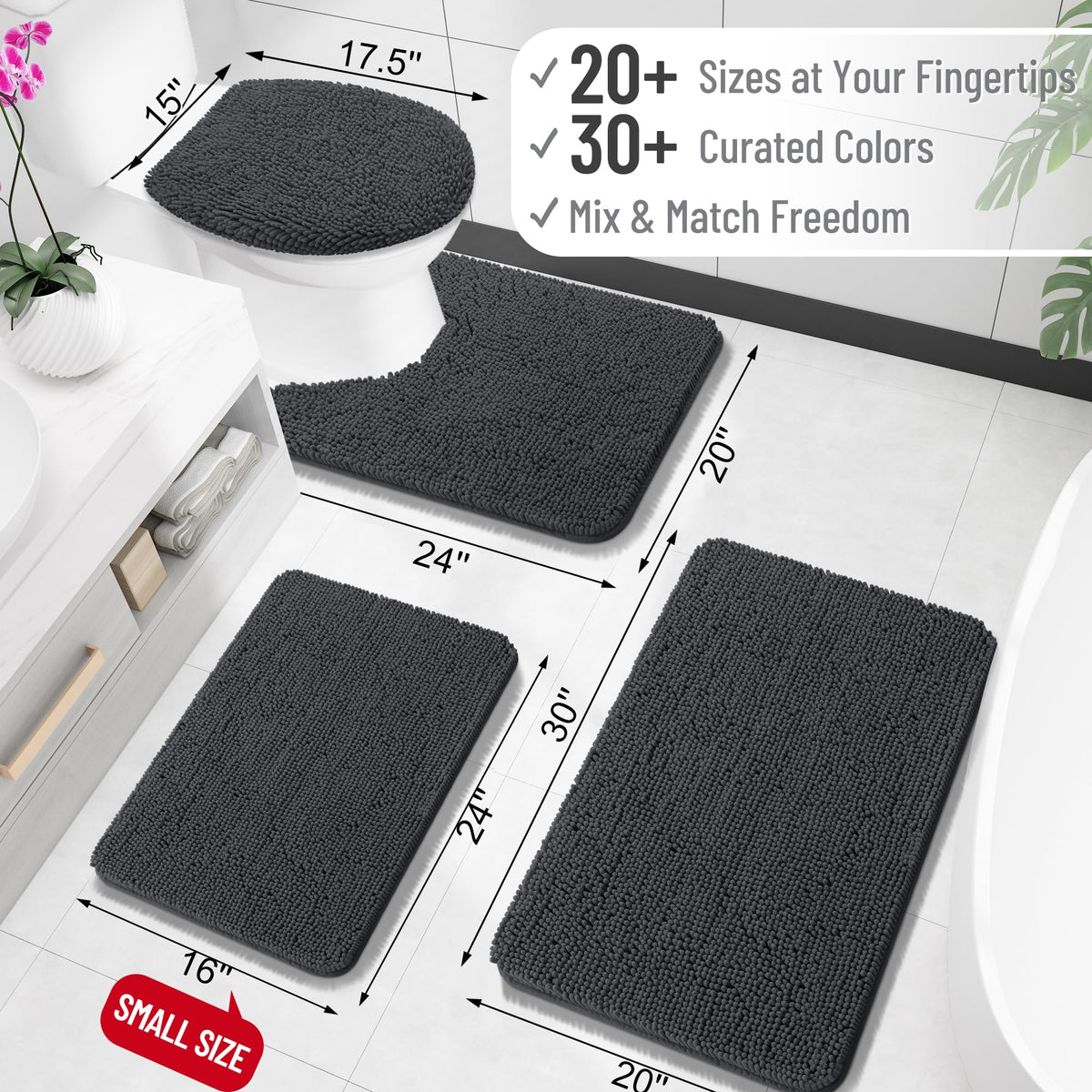 OLANLY bath rug absorbent chenille keeps floors dry after showers