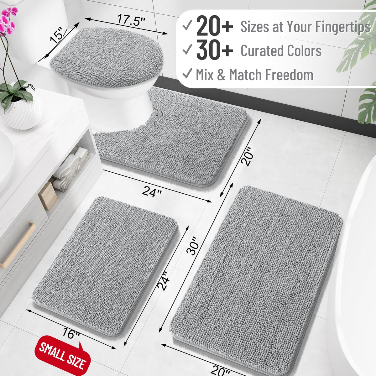 OLANLY bath rug absorbent chenille keeps floors dry after showers.