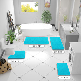 OLANLY bath rug with absorbent-dense-chenille keeps floors dry after showers.