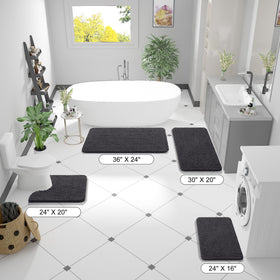 OLANLY bath rug absorbent dense chenille fibers keep feet dry after shower.