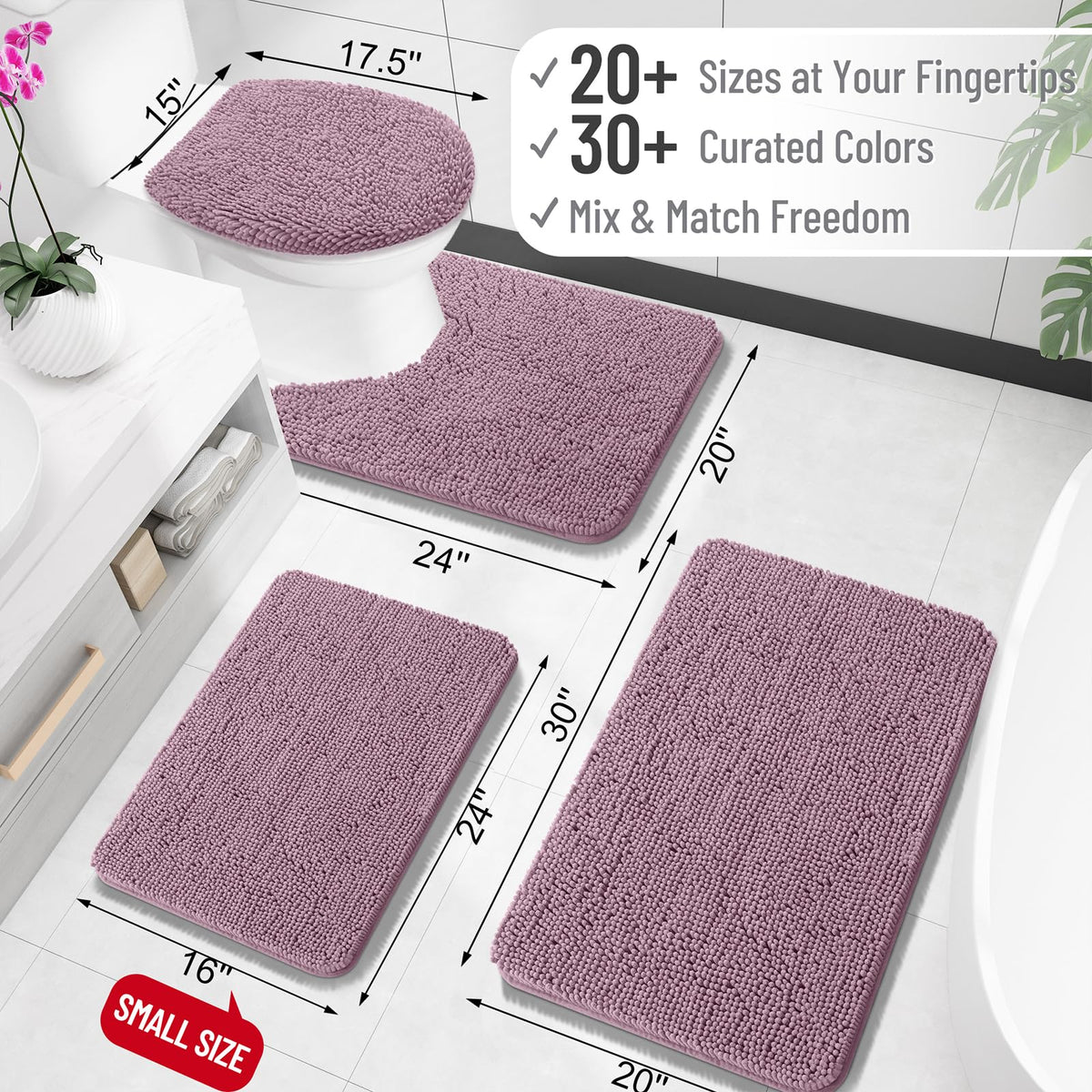 OLANLY rug with dense chenille that absorbs moisture effectively