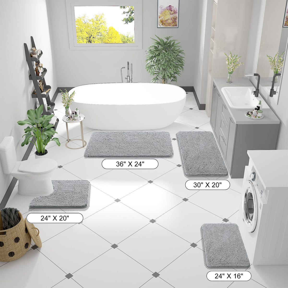 OLANLY absorbent-dense-pile rug keeps floors dry after stepping out.
