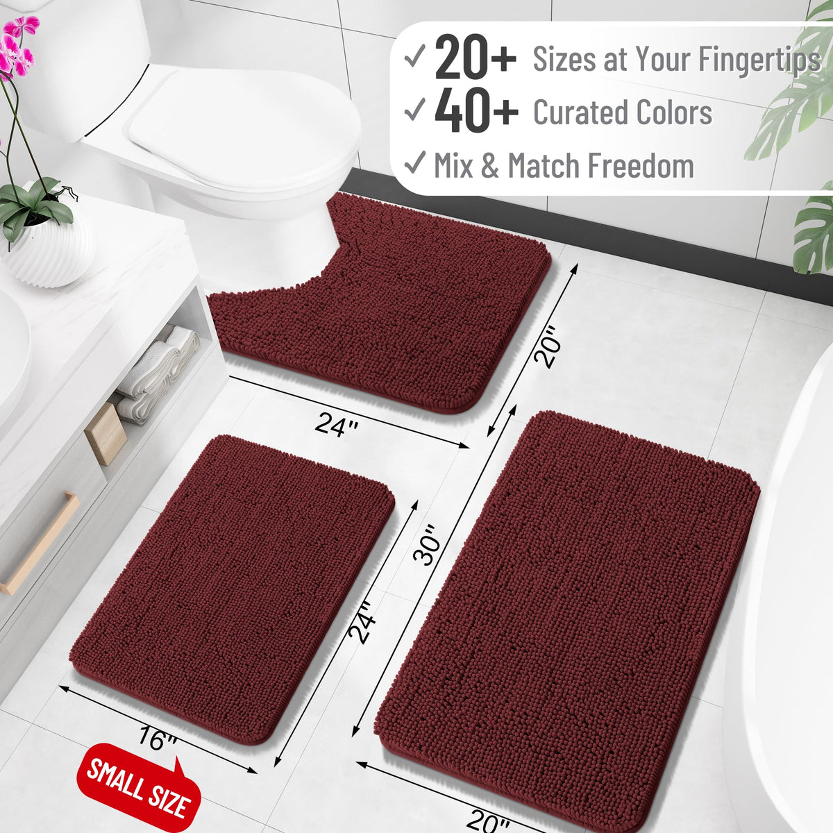 OLANLY bath rug dense pile shows ultra-absorbent surface.