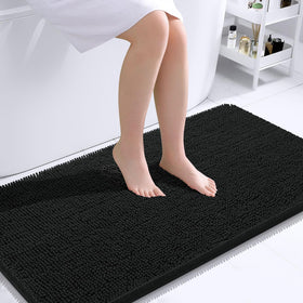 OLANLY bath rug with soft chenille for cozy feet by the sink, absorbent and quick-drying.