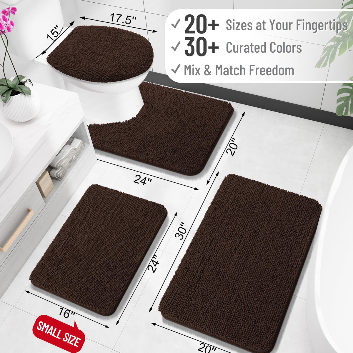 OLANLY bath rug dense-absorbent-pile keeps floors dry after showers.