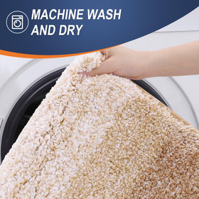 OLANLY bath rug suited for bathroom sink and shower areas.